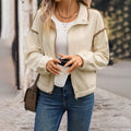 Contrast-Trim Cardigan Jacket For Women